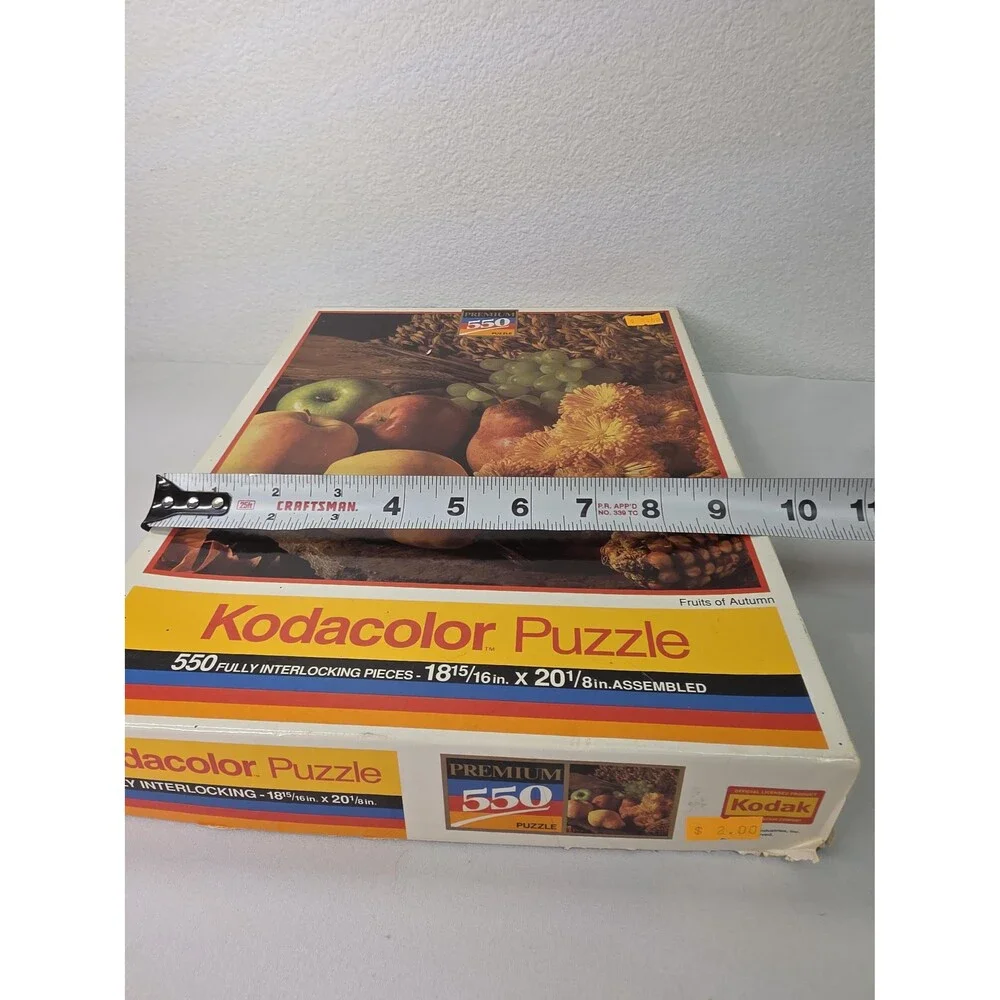 Vintage Kodacolor 550 Piece Jigsaw Puzzle Fruits of Autumn, Complete Premium